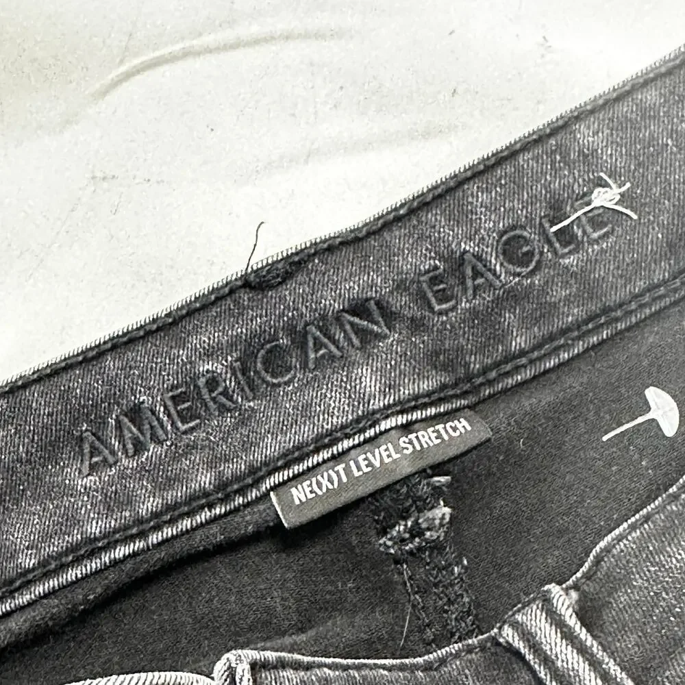 American Eagle Shorts 2 Gray Cutoffs High Rise Stretch Denim Distress Summer